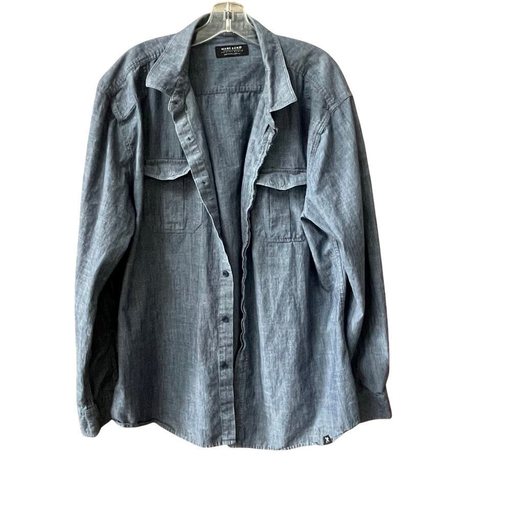 Marc Ecko Mens XL Button Down Long Sleeve Cotton Minimalist Preppy Casual